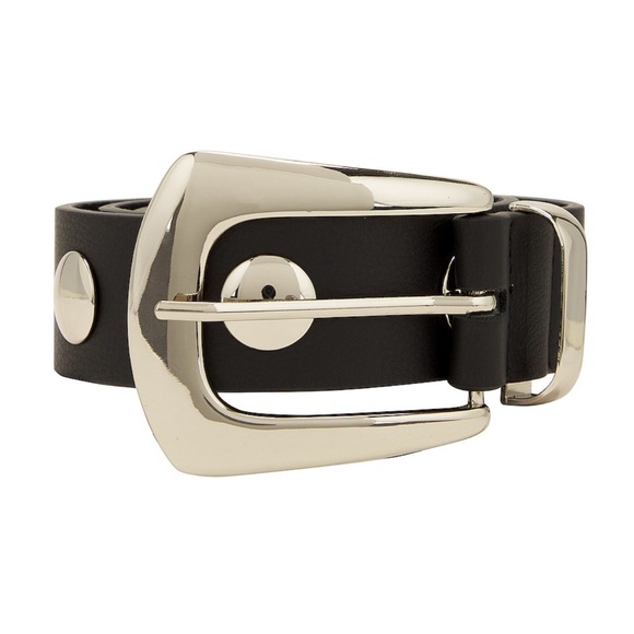 B-Low the Belt- Jordana Mini Motto Belt Black & Silver- large - Picture 3 of 5